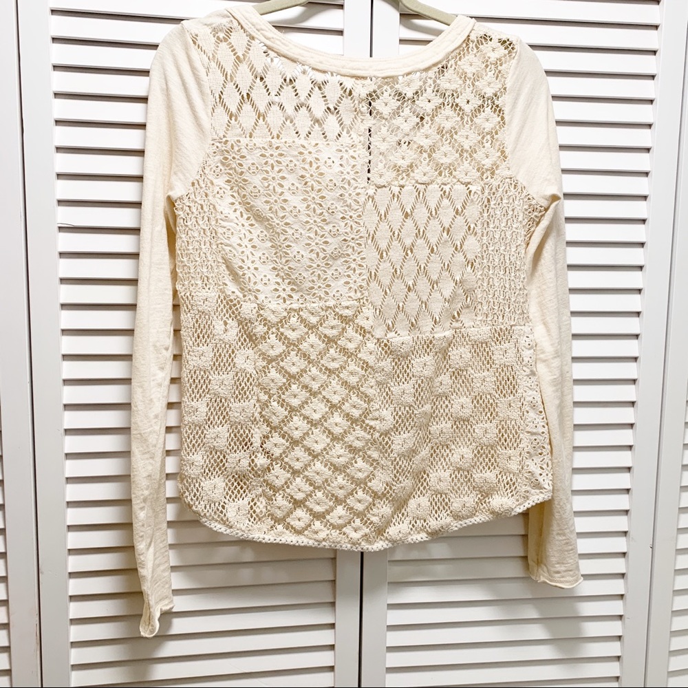 Free People Crochet Henley